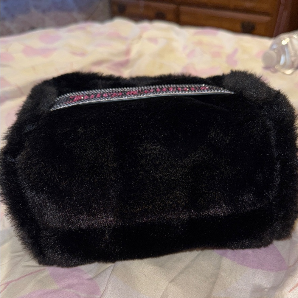 Juicy Couture Black Faux Fur Tote Bag - Picture 3 of 7
